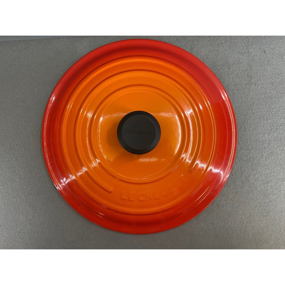 Le Creuset Flame Orange Round Dutch Oven 7.25 Qt Enameled Cast Iron 28 France - Picture 5 of 11